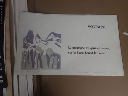 Ensemble de lithographies et de bois gravés...