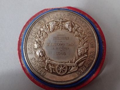 Oudiné, d'après. Médaille en argent ornée...