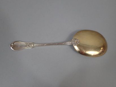 Pelle à glace en argent, le cuilleron vermeillé,...