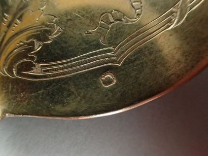 Pelle à glace en argent, le cuilleron vermeillé,...