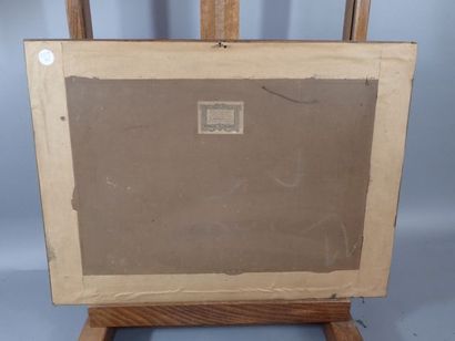 Réunion de quatre dessins au pastel sur le...