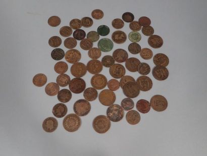 Ensemble de pièces du XIXe siècle en cuivre...