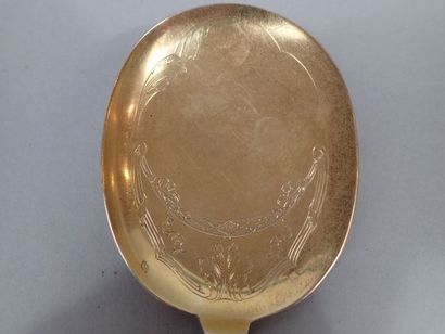Pelle à glace en argent, le cuilleron vermeillé,...