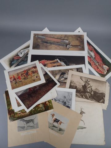 Ensemble de 20 gravures, impressions, chromolithographie...
