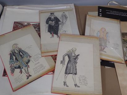Ensemble de lithographies et de bois gravés...