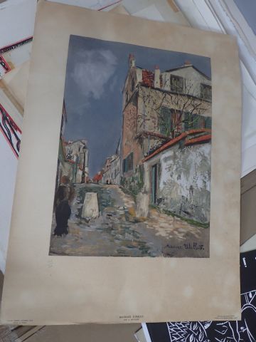Ensemble de lithographies et de bois gravés...