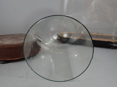 Globe en verre sur son socle en bois (H:...