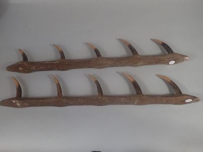 Râtelier en bois à 5 rangées avec de faux...
