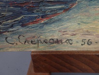 C. CREPEAUX (XXeme), ensemble d'huiles sur...