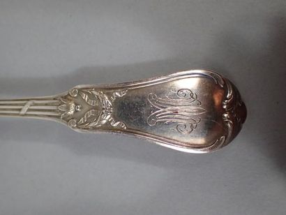 Pelle à glace en argent, le cuilleron vermeillé,...