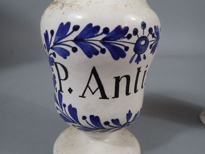 Paire de petits vases à pharmacie à décor...
