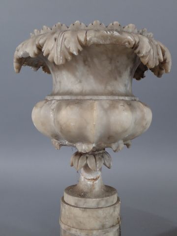 Paire de vases Médicis sur pied douche en...