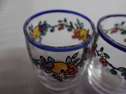 SEVRES, plateau à liqueurs en cristal à décors...