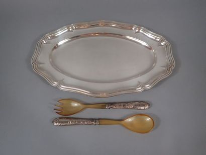 ORBRILLE. Important plat de service en métal...