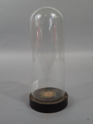 Petit globe en verre sur son socle en bois...