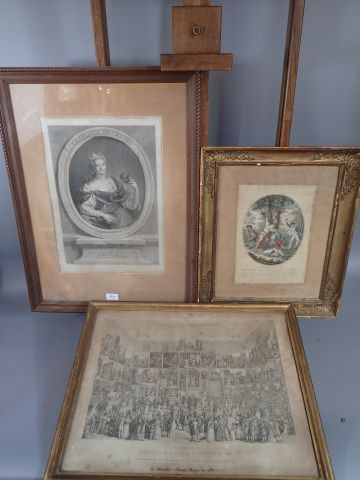 Lot de trois gravures: 
- D'après Pietro...