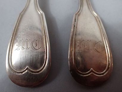 Partie de ménagère en métal argenté modèle...