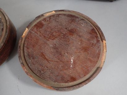 Globe en verre sur son socle en bois (H:...