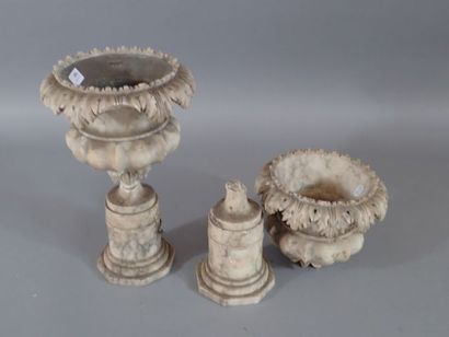 Paire de vases Médicis sur pied douche en...