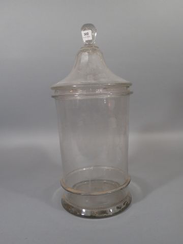 Grand pot à pharmacie en verre, XIXe siècle...