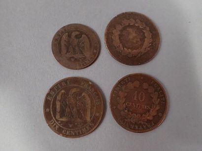 Ensemble de pièces du XIXe siècle en cuivre...
