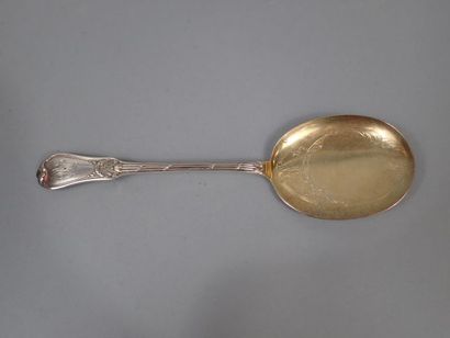 Pelle à glace en argent, le cuilleron vermeillé,...