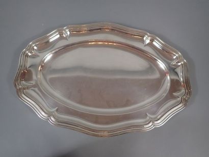 ORBRILLE. Important plat de service en métal...