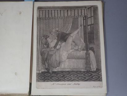 EROTICA. Ensemble de 9 estampes collées sur...
