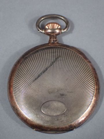 *OMEGA, montre de gousset en argent, cadran...