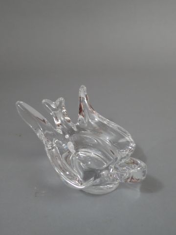 * Trois vide-poches en cristal. Canard de...