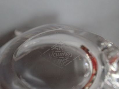 * Trois vide-poches en cristal. Canard de...