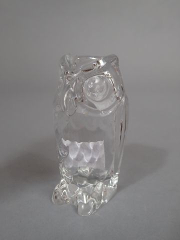 * Lot de trois pièces en cristal : Hibou...