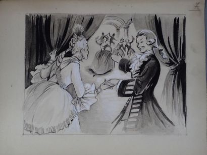 Ecole du Xxème siècle, ensemble de 21 dessins...