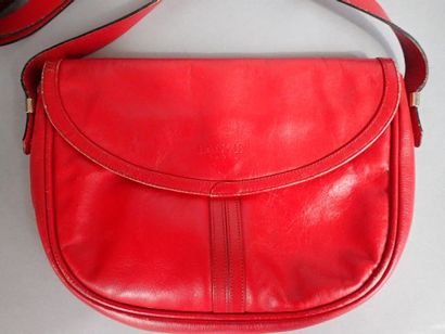 Sac à main Longchamp, en simili bordeaux...