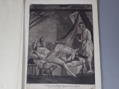 EROTICA. Ensemble de 9 estampes collées sur...