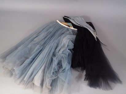 Deux jupes en tulles dont l'une doublé avec...