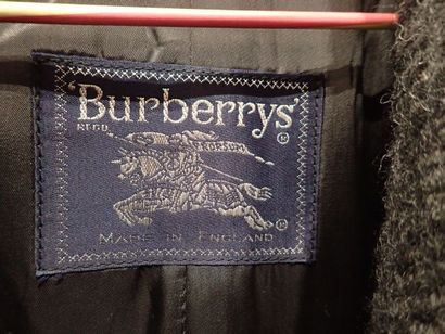 BURBERRYS, manteau à chevrons gris, 100%...