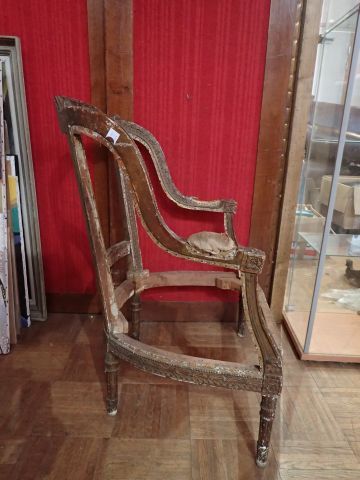 Carcasse de bergère à oreille en bois sculpté...