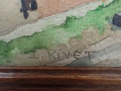 J. RIVET (XXe). Vue d'une église de l'Est...