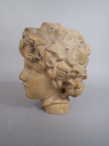Tête de jeune homme en plâtre patiné, d'après...