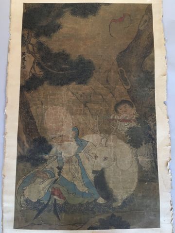 *Peinture à l’encre et couleurs sur soie,...