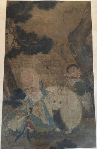 *Peinture à l’encre et couleurs sur soie,...