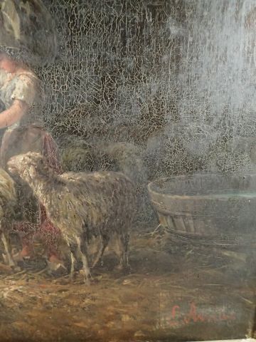 Eugenio AMUS (1834-1899) La bergère et ses...