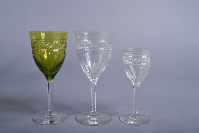 *Partie de service de 18 verres à pied en...