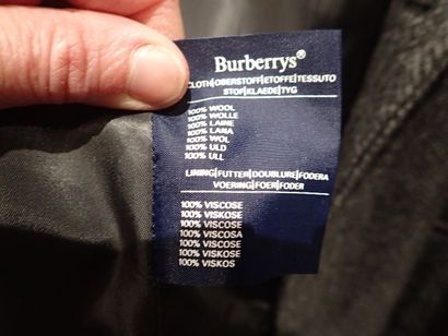 BURBERRYS, manteau à chevrons gris, 100%...