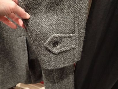 BURBERRYS, manteau à chevrons gris, 100%...