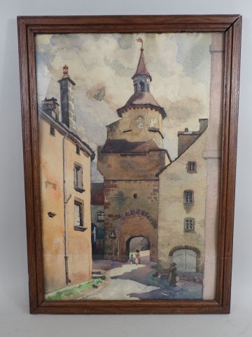 J. RIVET (XXe). Vue d'une église de l'Est...
