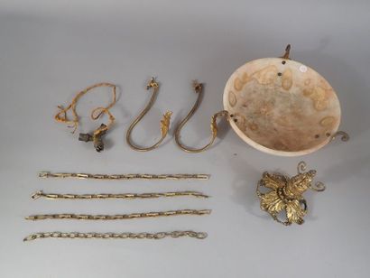 Suspension et garnitures en bronze doré à...