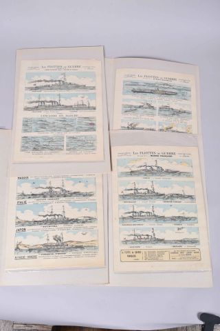 Les flottes de guerre. 8 planches en couleurs,...