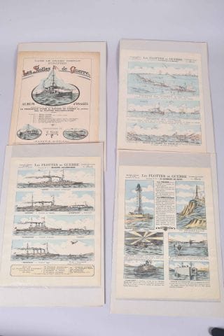 Les flottes de guerre. 8 planches en couleurs,...